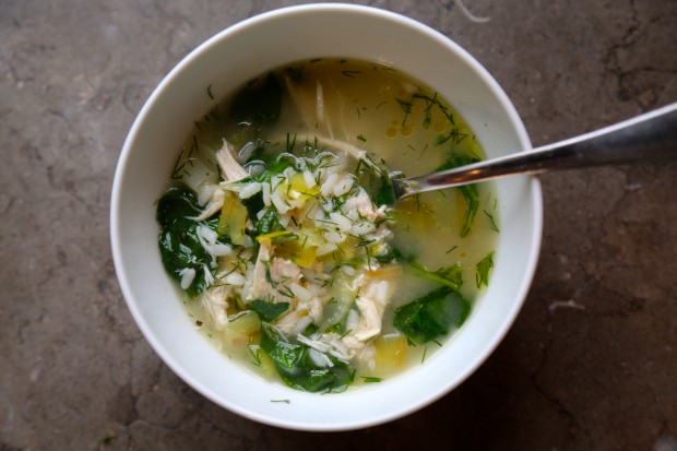 Chicken Rice Soup with Spinach & Dill - the sam livecast