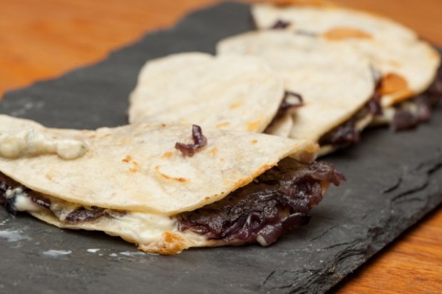 Red Onion & Blue Cheese Quesadillas - the sam livecast