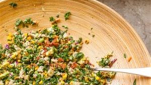 chopped kale and roasted corn salad